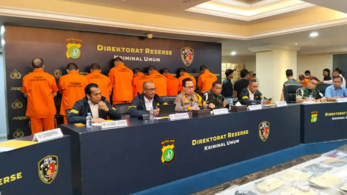 Konferensi pers kasus penculikan dan pembunuhan Kacab Bank di gedung Ditreskrimum Polda Metro Jaya, Jakarta Pu