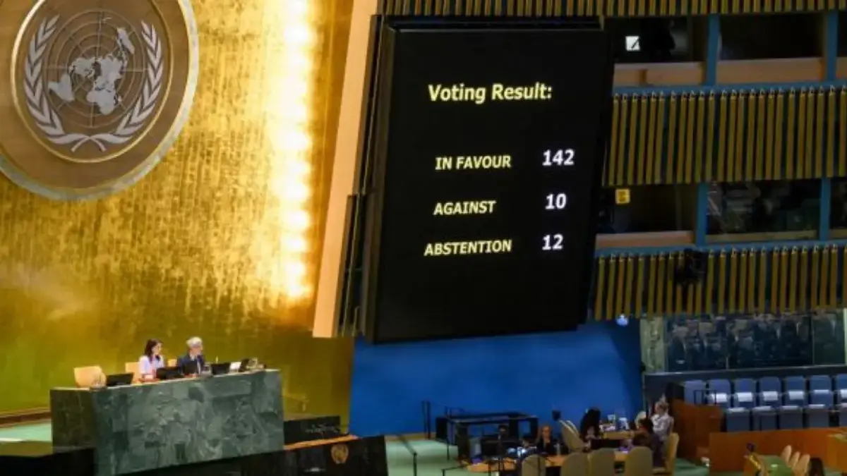 Sebanyak 142 negara mendukung Deklarasi New York terkait Solusi Dua Negara Palestina-Israel di sidang Majelis