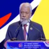 PM Timor Leste Xanana Gusmao saat berpidato di KTT ke-47 ASEAN di Kuala Lumpur, Malaysia, Minggu, 26 Oktober 2