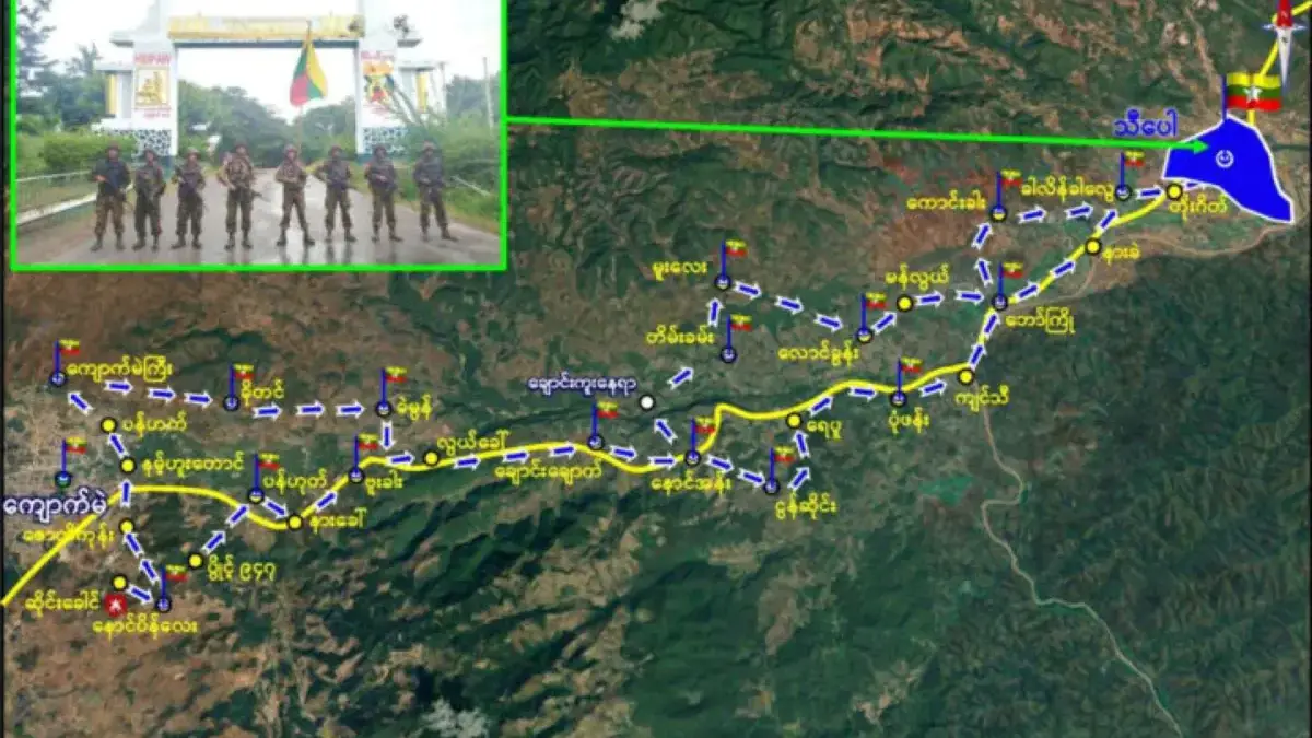 Pasukan Myanmar maju untuk memulihkan Kota Xibu yang diduduki bersenjata dan berkumpul di tanda masuk Kota Xib