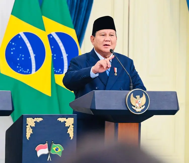 Presiden Prabowo saat menerima kunjungan Presiden Brasil (Foto:Sekretariat kepresidenan)