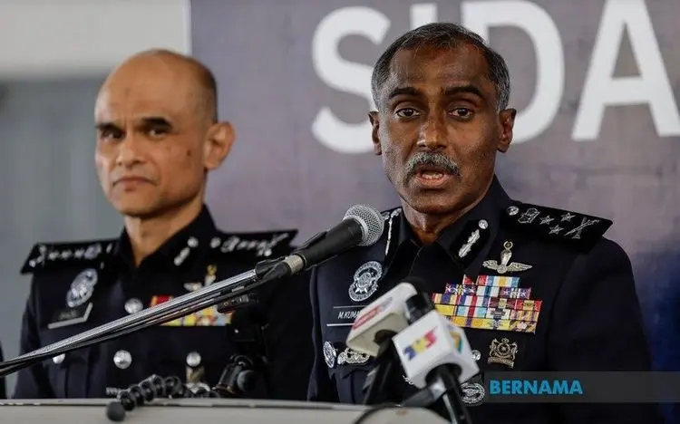 Direktur Departemen Investigasi Kriminal PDRM, CP Datuk M. Kumar S. Muthuvelu, saat memberikan keterangan kepa