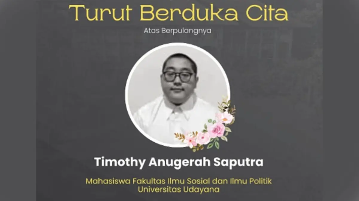 Timothy Anugerah Saputra, Mahasiswa Fakultas Ilmu Sosial dan IImu Politik Universitas Udayana. Instagram/univ.