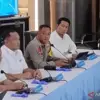 Komandan Satuan (Dansat) Brimob Polda Metro Jaya, Kombes Pol Henik Maryanto (kedua dari kanan) saat konferensi