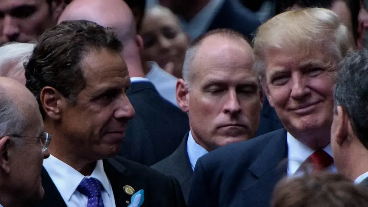 Andrew Cuomo dan Donald Trump di Peringatan 9/11 pada 11 September 2016.( Brendan Smialowski / AFP melalui Get