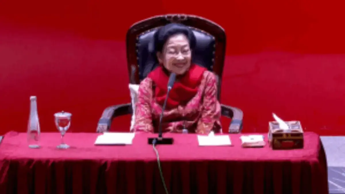 Presiden ke-5 Republik Indonesia (RI) sekaligus putri Presiden pertama RI Sukarno, Megawati Soekarnoputri di p