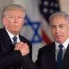 Perdana Menteri Israel Benjamin Netanyahu, kanan, dan Presiden Amerika Serikat Donald Trump berjabat tangan di
