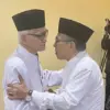 Rais Aam PBNU KH Miftachul Akhyar bertemu Ketum PBNU KH Yahya Cholil Staquf saat menghadiri pertemuan kiai NU