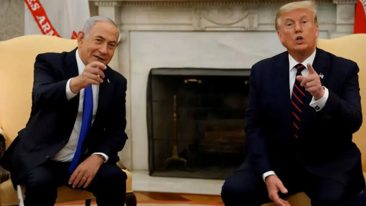 Perdana Menteri Israel Benjamin Netanyahu bertemu dengan Donald Trump di Gedung Putih, AS, 15 September 2020.