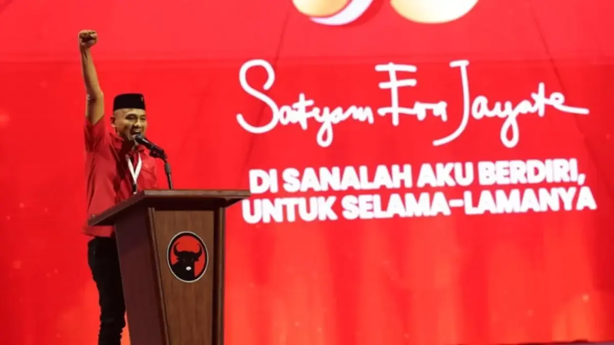 Ketua DPD PDIP Provinsi Aceh, Jamaluddin Idham di Beach City International Stadium (BCIS), Jakarta, Senin, 12