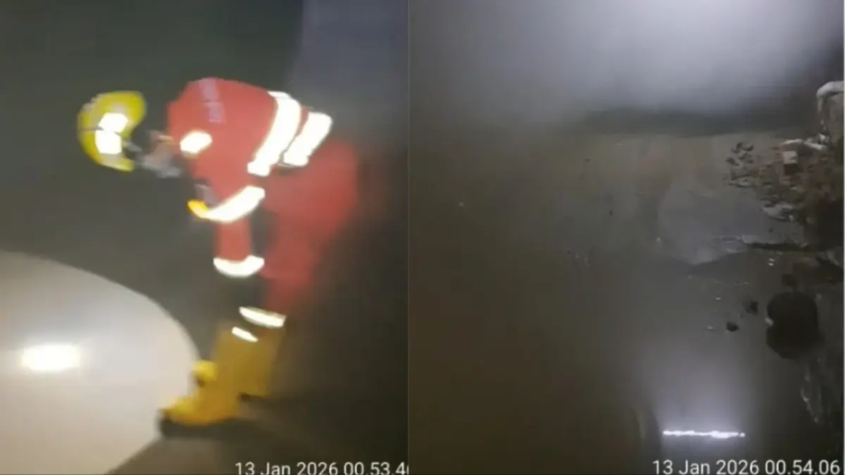 Tangkapan layar video yang tersebar dan diisukan ledakan tambang Antam.