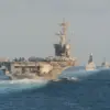 USS Abraham Lincoln dan kapal perang lainnya transit di Selat Hormuz pada tahun 2019. (Foto: Angkatan Laut AS