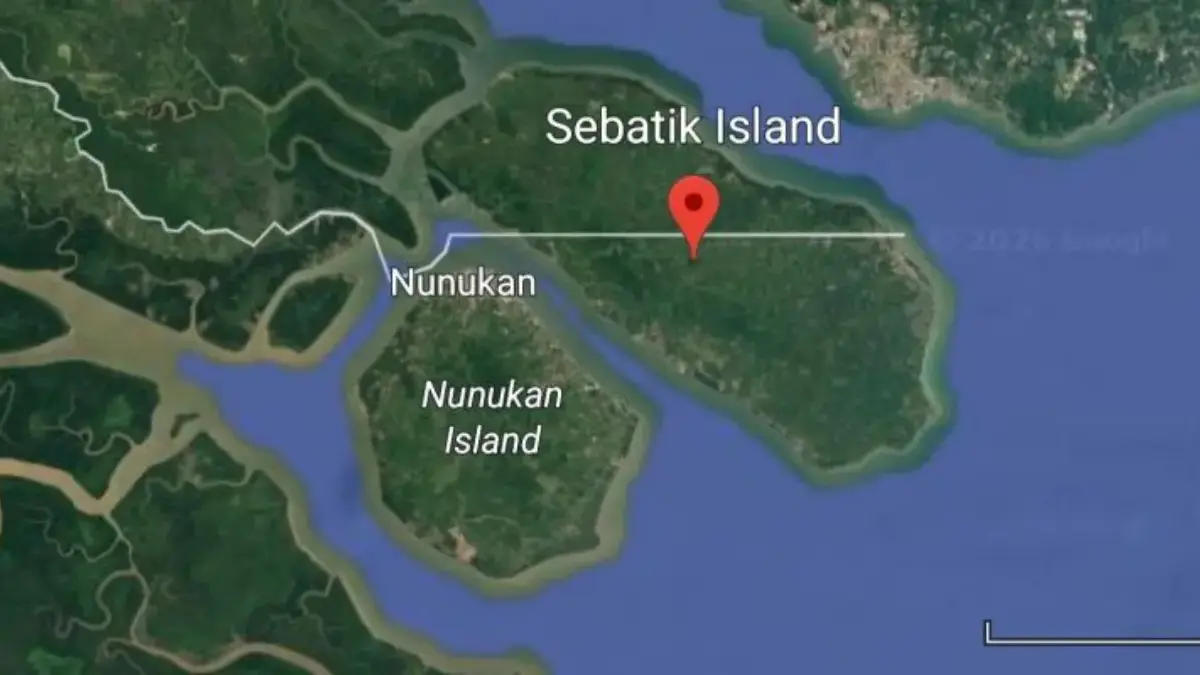 Peta Pulau Nunukan Indonesia dan Sebatik Malaysia (Foto: GBP)