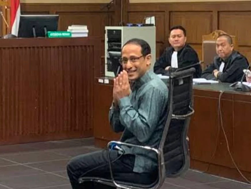 Mantan Mendikbudristek periode 2019-2024, Nadiem Makarim, menghadiri sidang perdana kasus dugaan korupsi penga