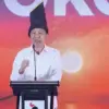 Jokowi memberikan pengarahan di Rakernas PSI 2026 di Kota Makassar. (Dokumen YouTube PSI)