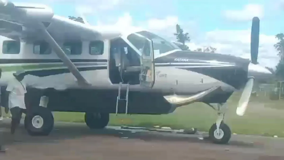 Pesawat Smart Air PK-SNR ditembaki di Boven Digoel Papua. (IST)