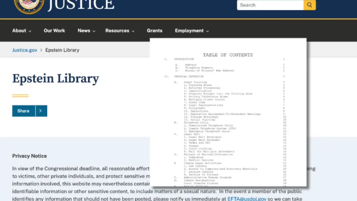 epartemen Kehakiman Amerika Serikat (DOJ) resmi membuka akses publik terhadap seluruh Jeffrey Epstein Files, k