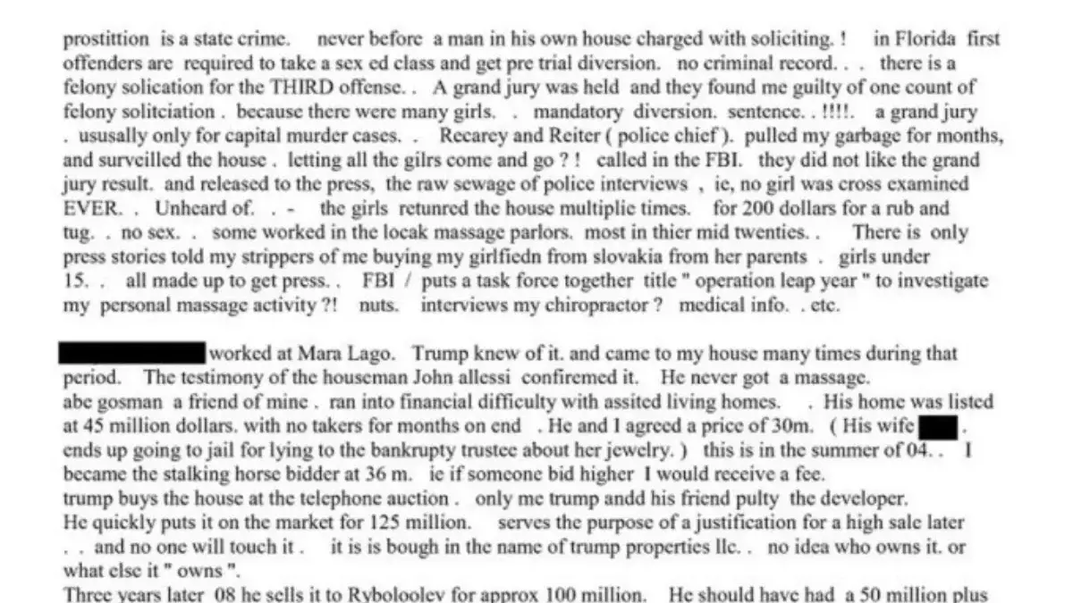 Sebuah email yang ditulis oleh Jeffrey Epstein pada Februari 2019 menyatakan dengan jelas: “Trump mengetahuiny