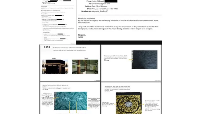 Fakta Mencengangkan, Jeffrey Epstein Dikatakan Pernah Beli Potongan Kiswah Kabah Epstein Files ungkap korespondensi Jeffrey Epstein untuk dapatkan kain kiswah Ka\'bah. (X @Jvnior)