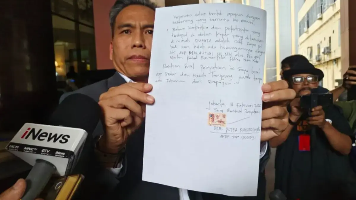 AKBP Didik Putra Kuncoro Akui Narkotika di dalam Koper Miliknya, Bantah Minta Uang ke Ko Erwin Surat pernyataan yang ditulis AKBP Didik Putra Kuncoro.