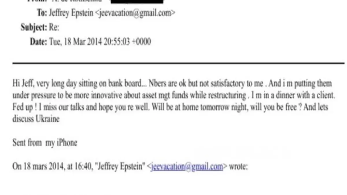 Email Rothschild ke Epstein