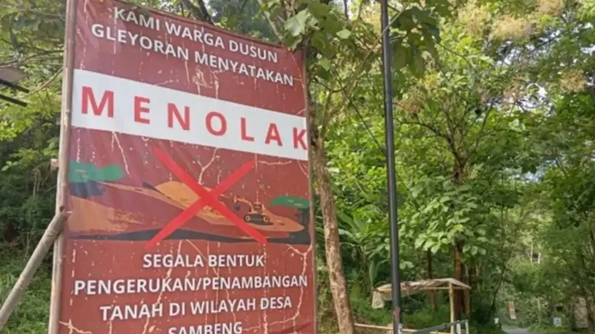 Warga Sambeng tolak tambang hurug proyek tol Jogja-Bawen. (RMOLJateng)
