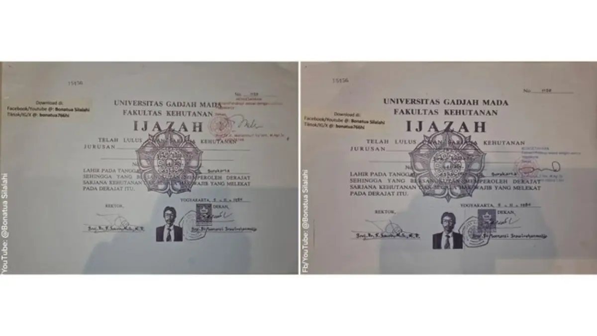 Ijazah Jokowi dari KPU RI. (x/@Bonatua766hi)
