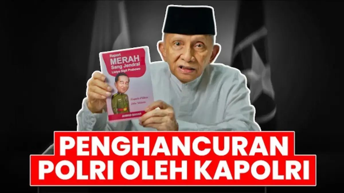 Blak-blakan Ahmad Bahar Penulis Buku Raport Merah Sang Jenderal Listyo Sigit Prabowo di Tengah Seruan Kapolri Tangkapan layar YouTube Amien Rais Channel