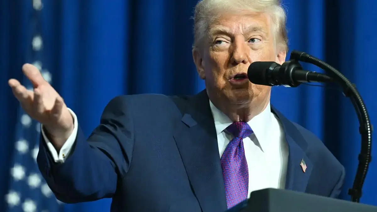 Presiden Amerika Serikat Donald Trump menyampaikan pidato dalam pertemuan perdana “Board of Peace” di US Insti