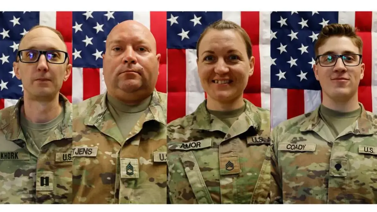 Pentagon Konfirmasi Tentara Amerika Serikat yang Tewas Akibat Serangan Pembalasan Iran, Ini Nama 4 Prajurit AS Kolase gambar empat tentara Angkatan Darat yang tewas dalam Operasi Epic Fury (Dari kiri ke kanan) Kapten Cod
