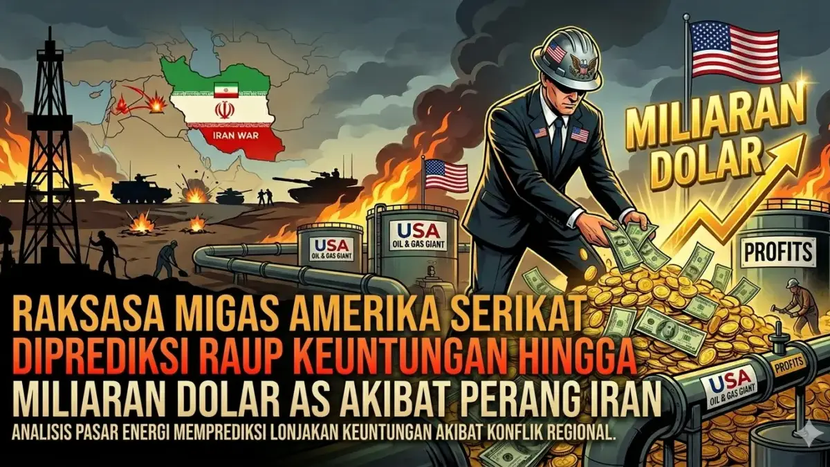 Raksasa Migas Amerika Serikat Diprediksi Raup Keuntungan hingga Miliaran Dolar AS Akibat Perang Iran Ilustrasi Google Gemini AI