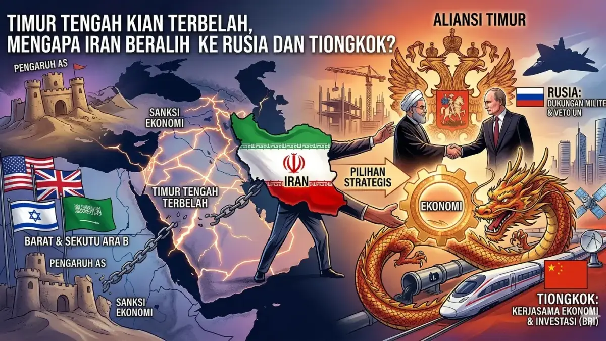 Mengapa Iran Jalin Hubungan Erat dengan Rusia dan China? Ilustrasi Google Gemini AI