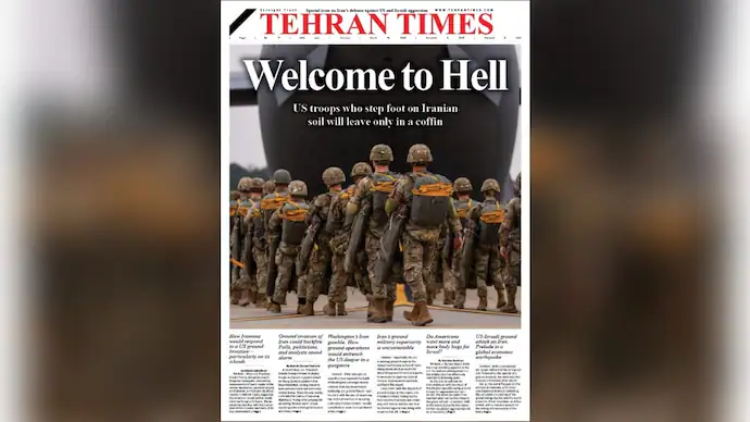 Harian Terkemuka Iran Muat Pesan Ancaman 'Welcome to Hell' di Halaman Utama Rencana invasi darat militer Amerika Serikat ke Iran disambut ancaman keras