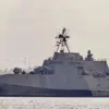  Kapal penyapu ranjau USS Santa Barbara (LCS 32) yang membersamai USS Tulsa (LCS 16) tiba di Singapura sebel
