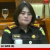 Kejari Karo Danke Rajagukguk saat rapat dengan Komisi III DPR RI. (YouTube TVR Parlemen)