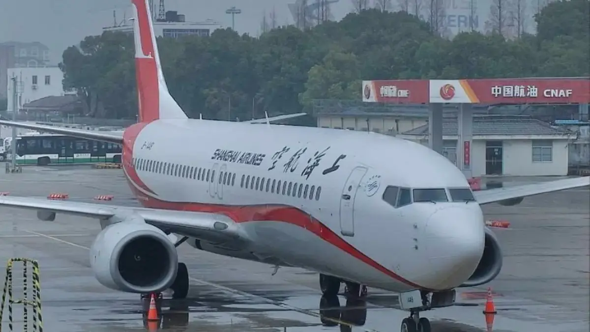 Ilustrasi: Pesawat Shanghai Airlines di Bandara Internasional Shanghai Hongqiao di Shanghai. [Foto/VCG]