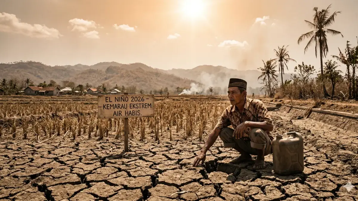 Ilustrasi El Nino di musim kemarau (AI)