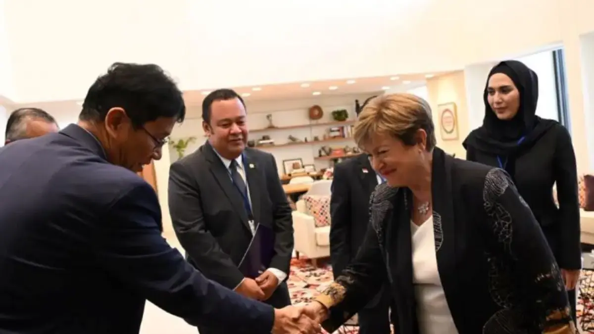 Menteri Keuangan Purbaya Yudhi Sadewa saat bertemu dengan Managing Director International Monetary Fund (IMF)