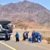 Bus pengangkut jemaah haji asal Probolinggo mengalami kecelakaan di kawasan Jabal Magnet, Madinah, Selasa (28/