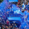 Pengamanan pawai Persib Bandung di kawasan Asia Afrika Kota Bandung (Diskominfo Kota Bandung)