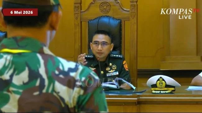 Sidang lanjutan kasus penyiraman air keras terhadap Andrie Yunus yang digelar di Pengadilan Militer II-08 Jaka