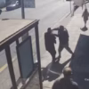 Tangkapan layar dari rekaman kamera pengintai yang menunjukkan seorang pria Yahudi ditikam di Golders Green, L