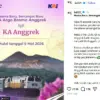 Pengumuman resmi dari KAI atas perubahan nama KA Argo Bromo Anggrek menjadi KA Anggrek, Selasa (5/5/2026). Fot