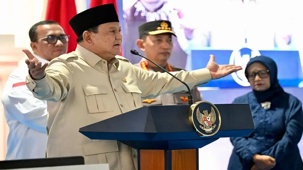 Presiden Prabowo saat meresmikan operasionalisasi 1.061 Koperasi Desa dan Kelurahan Merah Putih (KDMP) di Kabu