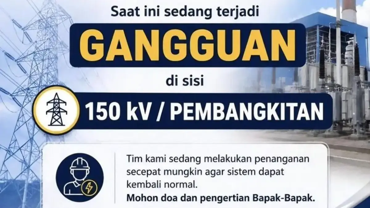 Blackout di Sumatera, PLN Sebut Gangguan Sistem Transmisi Pemadaman listrik massal terjadi di Riau hingga Sumut pada Jumat malam pukul 18.44 WIB. PLN sebut ada masalah