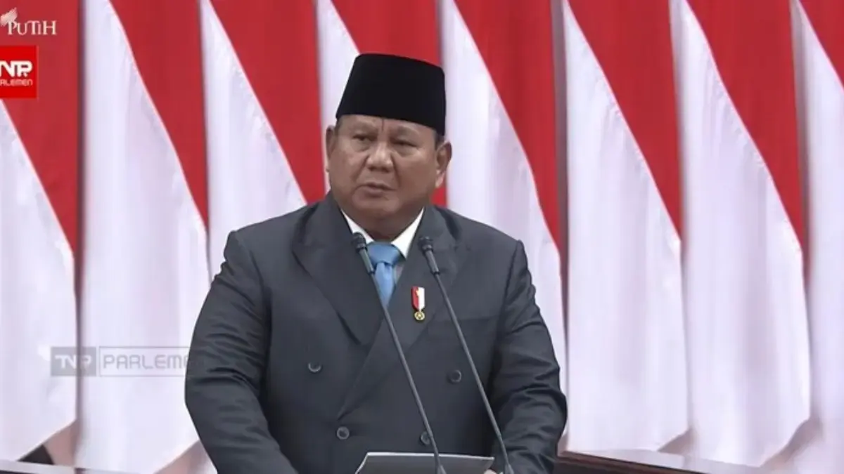 Prabowo Subianto dalam rapat paripurna DPR RI (dok. YouTube Setpres)