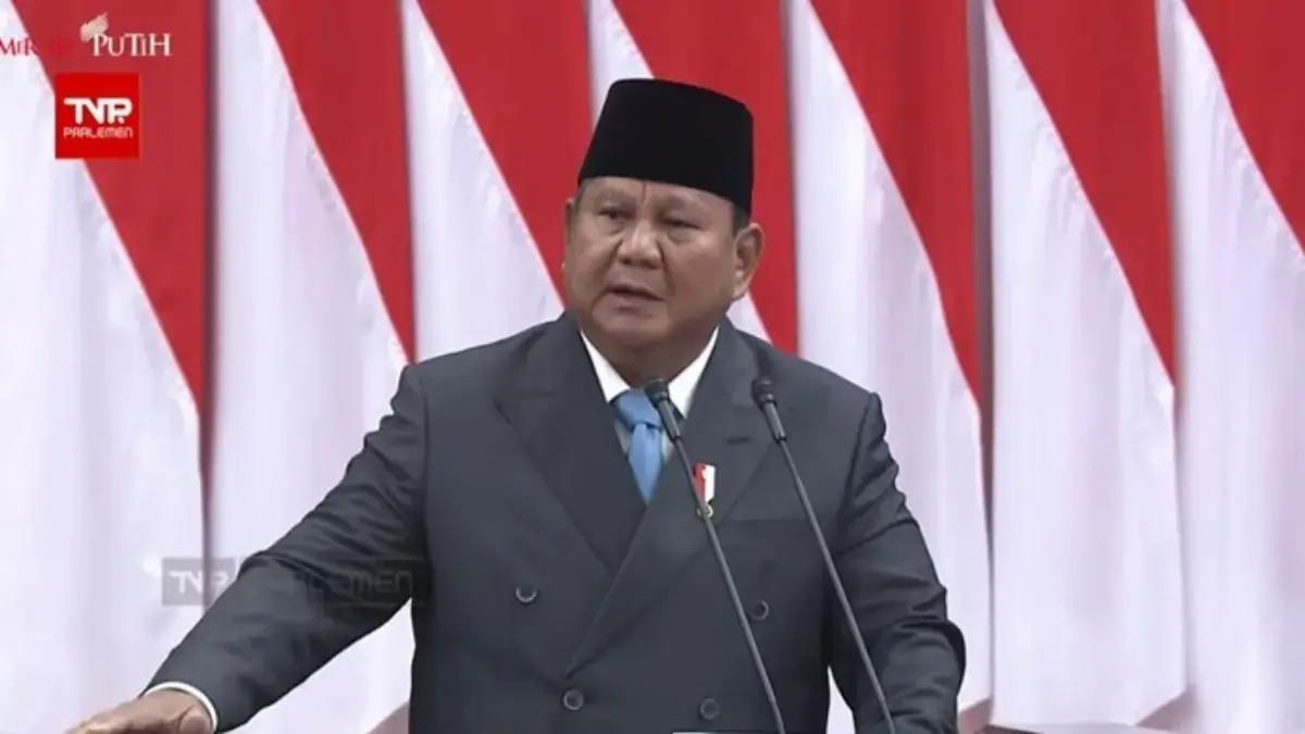 Presiden Prabowo Subianto dalam rapat paripurna DPR RI (dok. YouTube Setpres)