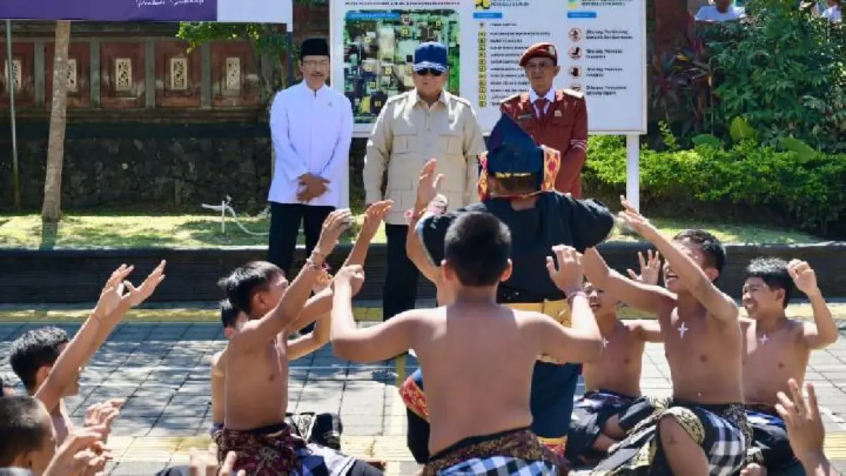 Presiden Prabowo Subianto di Sekolah Rakyat Menengah Pertama (SRMP) 17 Tabanan, Bali, 7 Juni 2026. (Foto: Biro