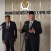 Wakil Ketua DPR Saan Mustopa dan Cucun Ahmad Syamsurijal saat konferensi pers di kompleks parlemen, Senayan, J