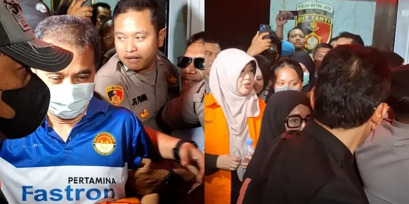 Roy Suryo dan Dokter Tifa saat ditangkap dan dibawa ke Rumah Sakit Kramat Jati Polri untuk menjalani pemeriksa